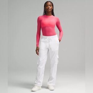 Lululemon Nulu Mesh Long-Sleeve Crewneck Bodysuit size S (Glaze Pink)